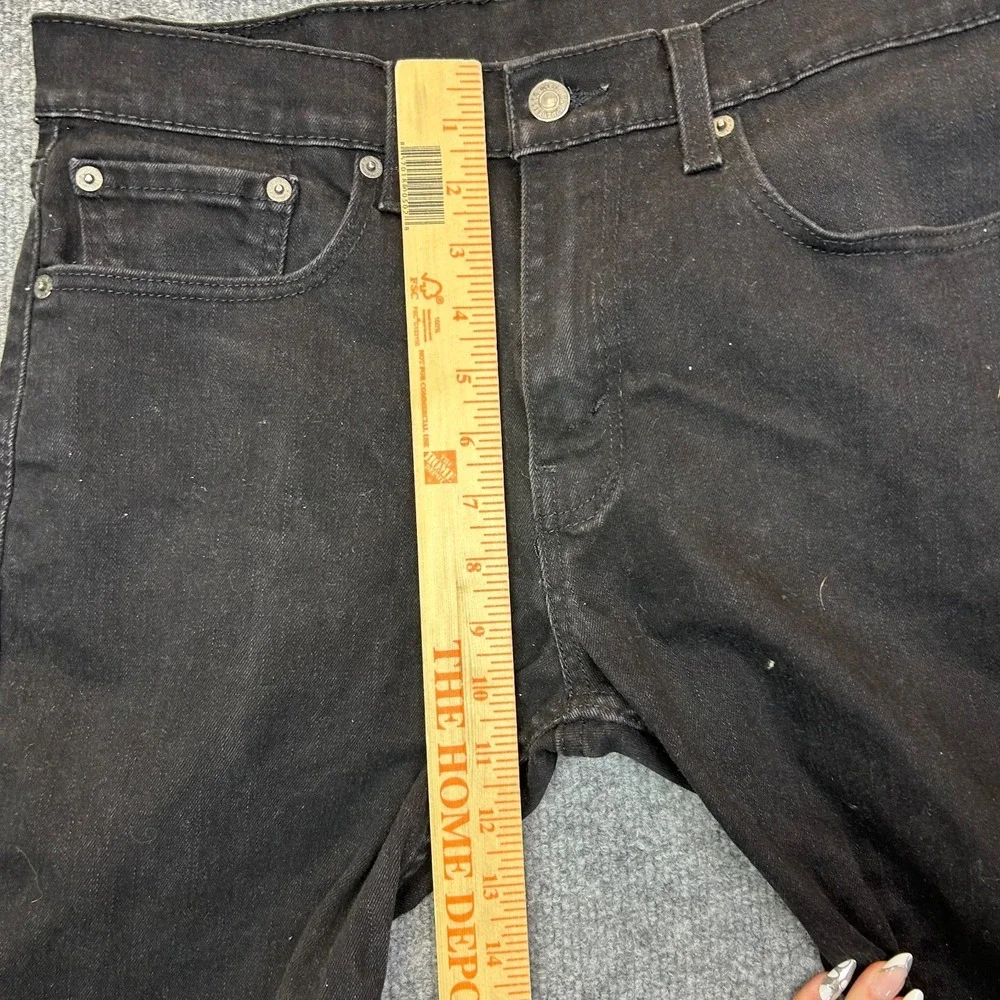 Levi's 512 Jeans Mens Black Denim Stretch Mid Rise Slim Straight Zip Fly - 31X30
